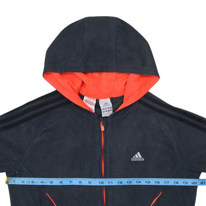 Adidas Boys Black Full Zip Hoodie Jacket Size 14-15 Years
