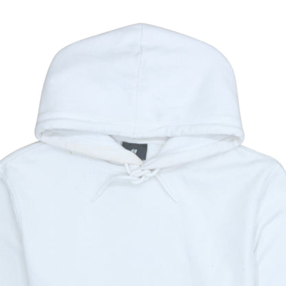 H&M Men's White Relaxed Fit Pullover Hoodie M