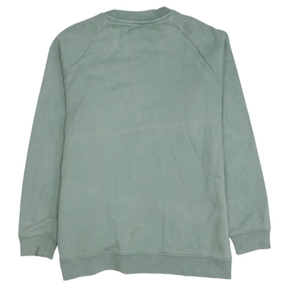 Adidas Women Khaki Green Crew Neck Sweatshirt Size 10 Relaxed Fit