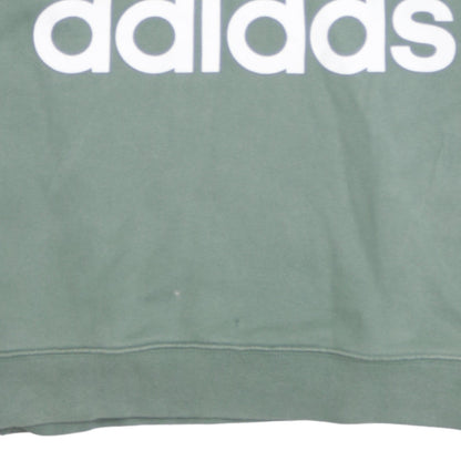 Adidas Women Khaki Green Crew Neck Sweatshirt Size 10 Relaxed Fit