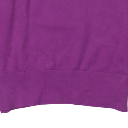 Tommy Hilfiger Women's Purple V-Neck Cotton Blend Jumper Size S