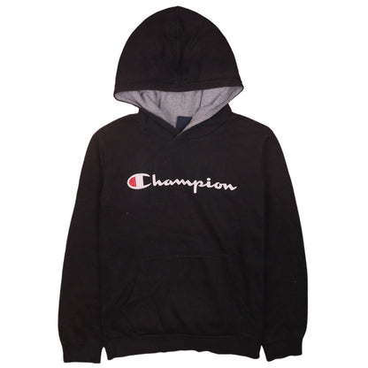 Champion Boys Black Hoodie Size 11-12 Years Pullover Fleece Hooded Sweatshirt
