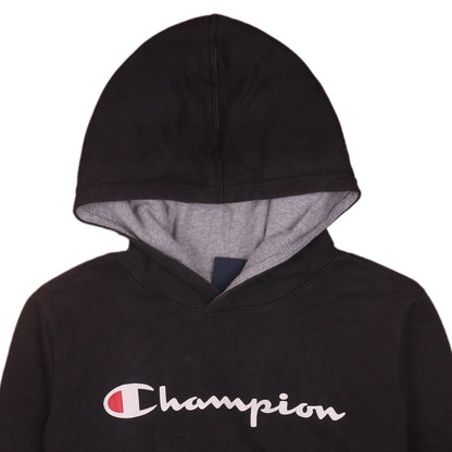 Champion Boys Black Hoodie Size 11-12 Years Pullover Fleece Hooded Sweatshirt