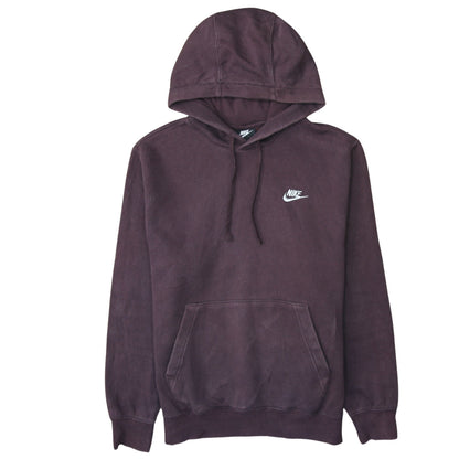 Nike Men’s Brown Pullover Hoodie Size S Logo Fleece Sweatshirt