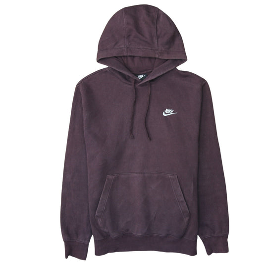 Nike Men’s Brown Pullover Hoodie Size S Logo Fleece Sweatshirt