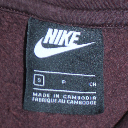 Nike Men’s Brown Pullover Hoodie Size S Logo Fleece Sweatshirt