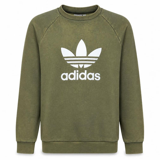 Adidas Men's Green Trefoil Logo Crew Neck Sweatshirt XS