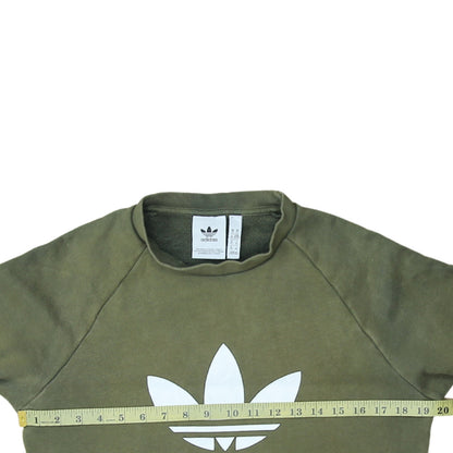 Adidas Men's Green Trefoil Logo Crew Neck Sweatshirt XS