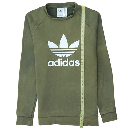 Adidas Men's Green Trefoil Logo Crew Neck Sweatshirt XS