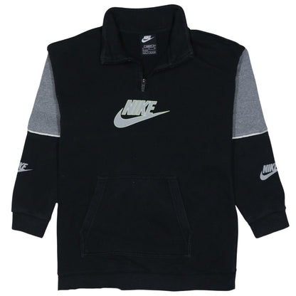 Nike Boys Black XL 1/4 Zip Fleece Sweatshirt with Logo and Pocket