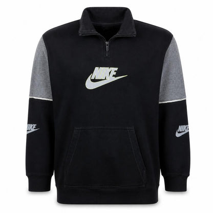 Nike Boys Black XL 1/4 Zip Fleece Sweatshirt with Logo and Pocket