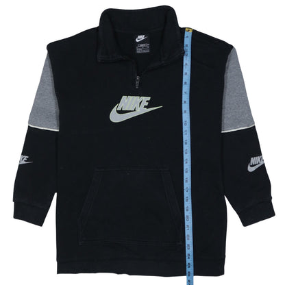 Nike Boys Black XL 1/4 Zip Fleece Sweatshirt with Logo and Pocket