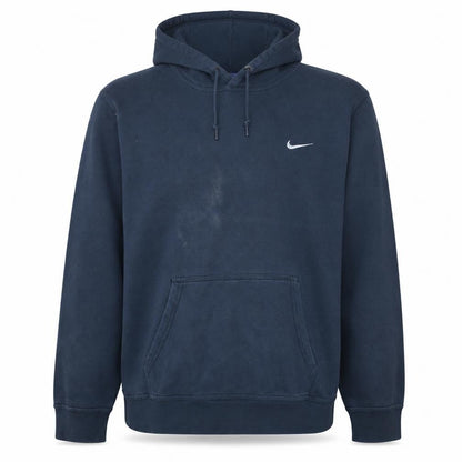 Nike Mens Blue Pullover Hoodie 2XL Embroidered Swoosh Fleece