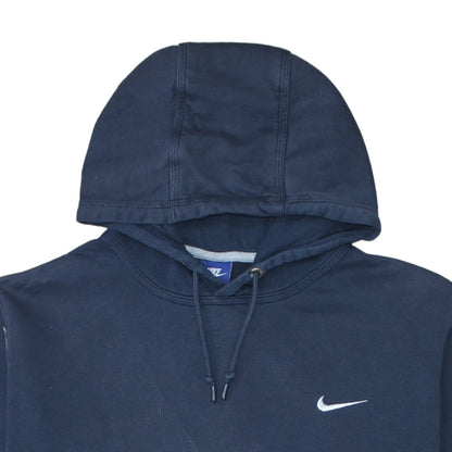 Nike Mens Blue Pullover Hoodie 2XL Embroidered Swoosh Fleece