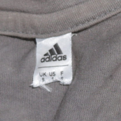 Adidas Men's Grey V-Neck Short Sleeve Cotton T-Shirt Size S
