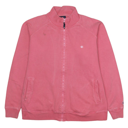 Champion Womens Pink Cotton Full Zip Track Jacket Size L