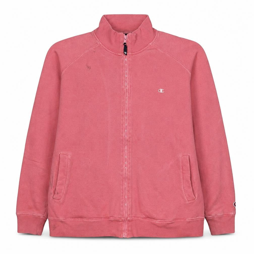 Champion Womens Pink Cotton Full Zip Track Jacket Size L