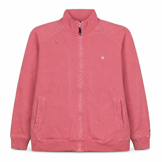 Champion Womens Pink Cotton Full Zip Track Jacket Size L