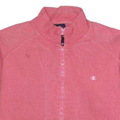 Champion Womens Pink Cotton Full Zip Track Jacket Size L