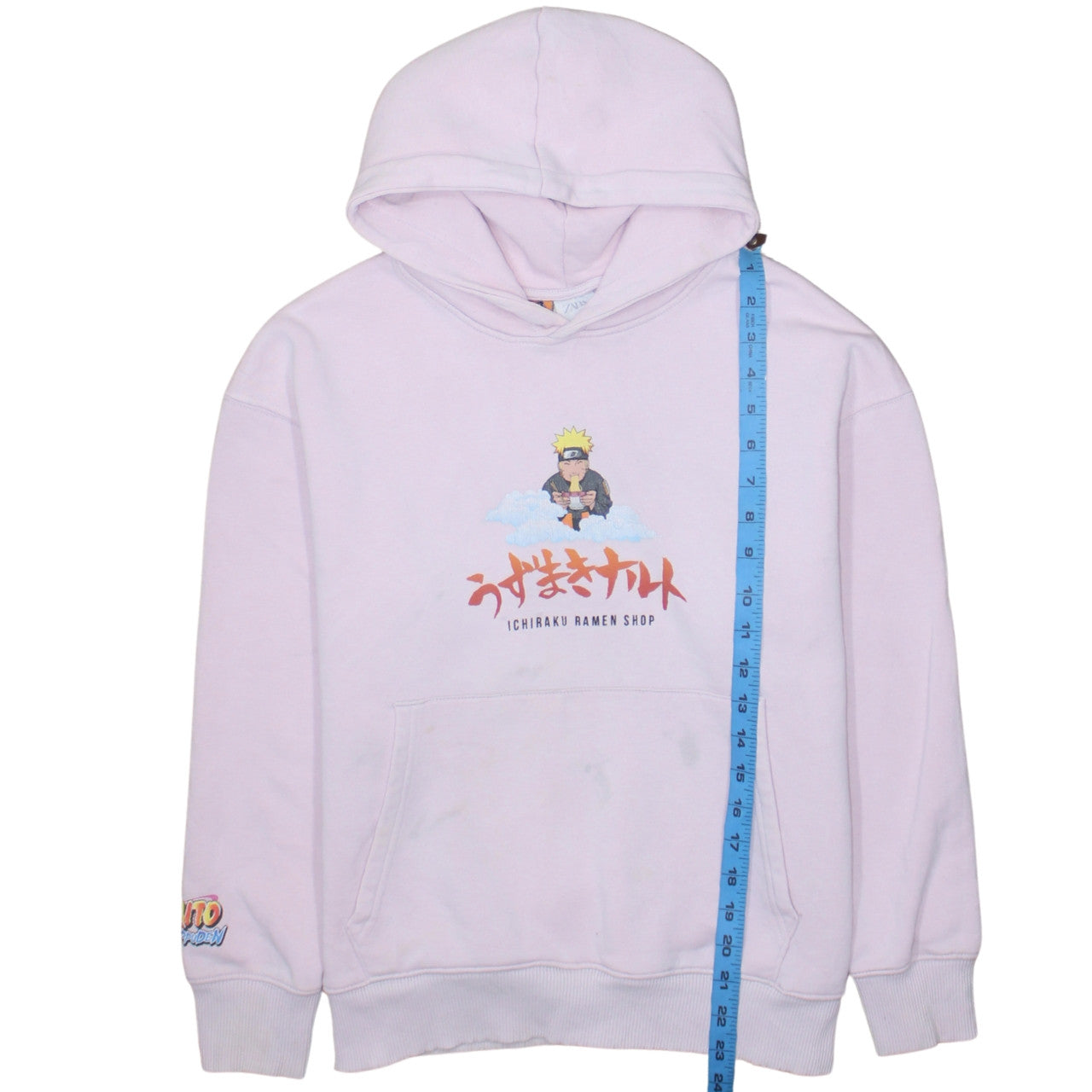 Zara Boys Pink Naruto Ichiraku Ramen Shop Pullover Hoodie 11-12 Years