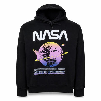 H&M Men’s Black NASA Pullover Hoodie Size S Graphic Space Logo