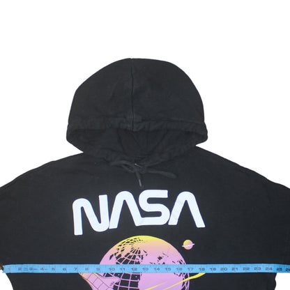 H&M Men’s Black NASA Pullover Hoodie Size S Graphic Space Logo