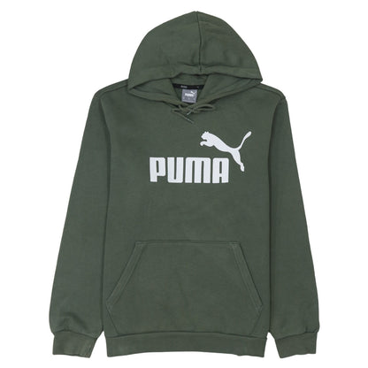 Puma Men's Green Pullover Hoodie Medium Sports Fleece Logo