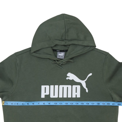 Puma Men's Green Pullover Hoodie Medium Sports Fleece Logo