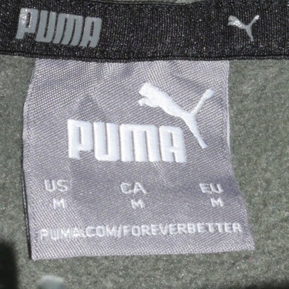Puma Men's Green Pullover Hoodie Medium Sports Fleece Logo