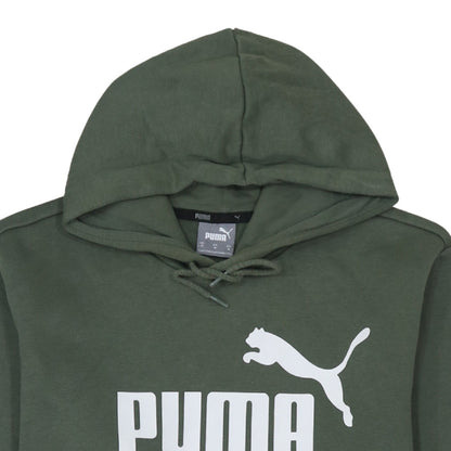 Puma Men's Green Pullover Hoodie Medium Sports Fleece Logo