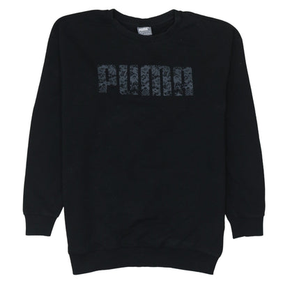 Puma Womens Black Size 12 Crew Neck Pullover Sweatshirt