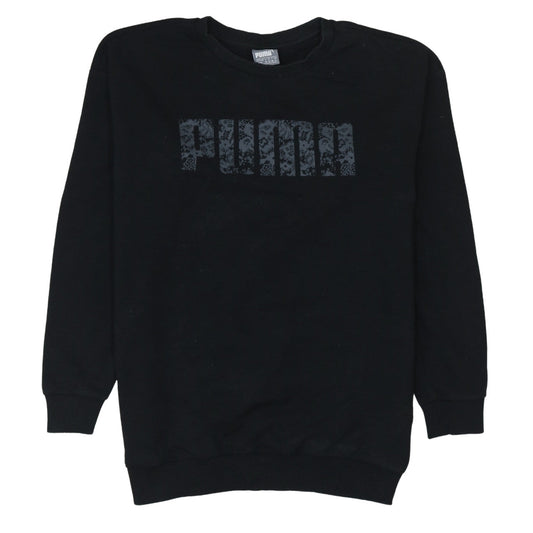 Puma Womens Black Size 12 Crew Neck Pullover Sweatshirt