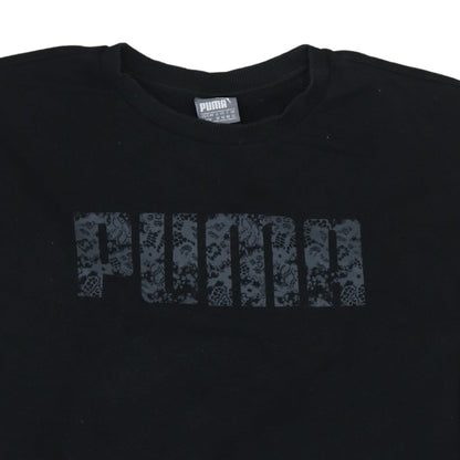 Puma Womens Black Size 12 Crew Neck Pullover Sweatshirt