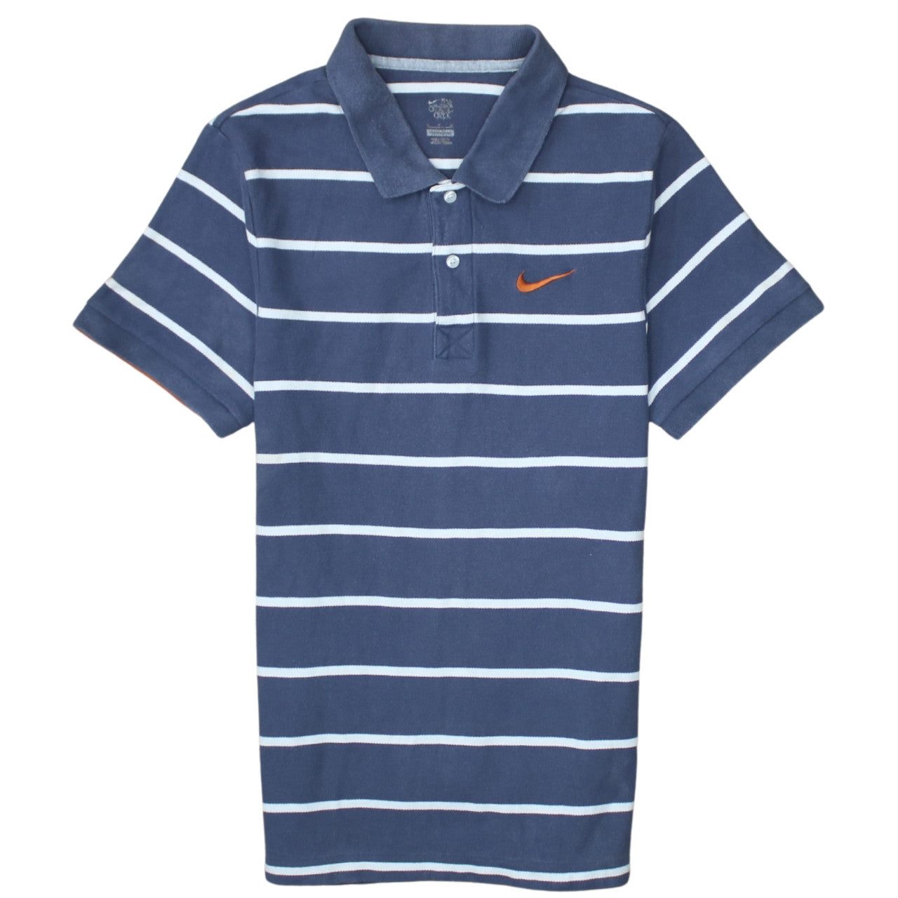 Nike Men's Blue Striped Cotton Polo Shirt Size M Classic Fit