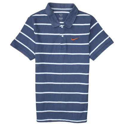 Nike Men's Blue Striped Cotton Polo Shirt Size M Classic Fit