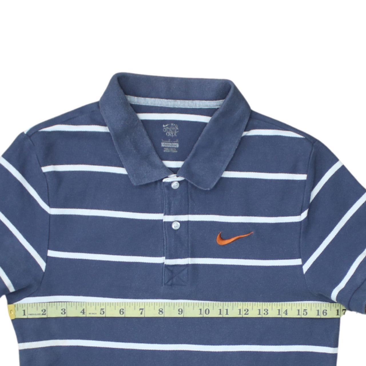 Nike Men's Blue Striped Cotton Polo Shirt Size M Classic Fit