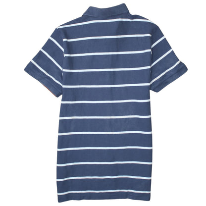 Nike Men's Blue Striped Cotton Polo Shirt Size M Classic Fit