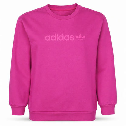 Adidas Women Pink Crew Neck Pullover Sweatshirt Size 12 Logo Casual