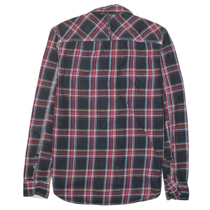 Tommy Hilfiger Men's Red Plaid Long Sleeve Cotton Button-Up Shirt Size L
