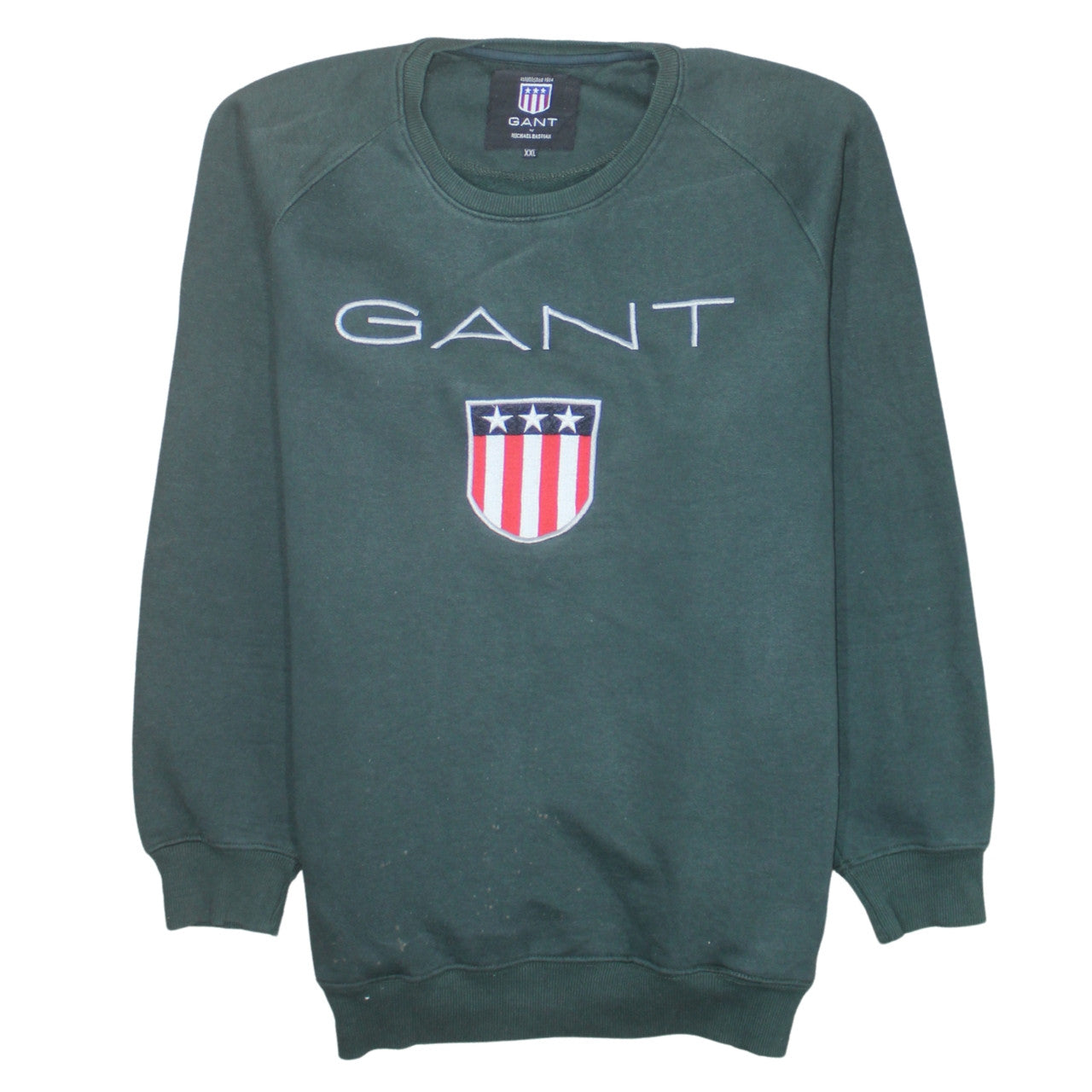 GANT Men’s Green 2XL Pullover Sweatshirt Embroidered Logo USA Patriotic