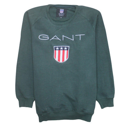 GANT Men’s Green 2XL Pullover Sweatshirt Embroidered Logo USA Patriotic