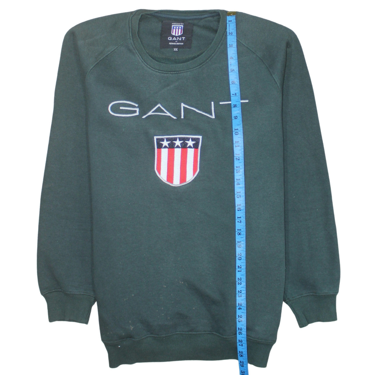 GANT Men’s Green 2XL Pullover Sweatshirt Embroidered Logo USA Patriotic