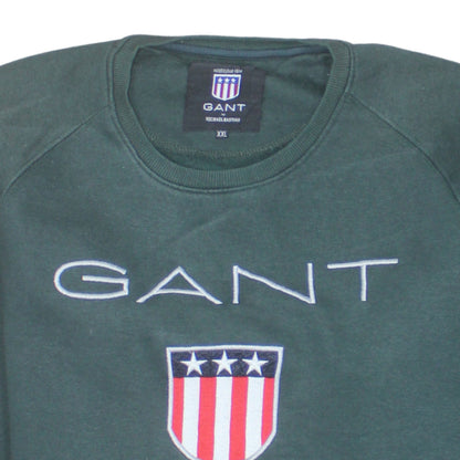 GANT Men’s Green 2XL Pullover Sweatshirt Embroidered Logo USA Patriotic