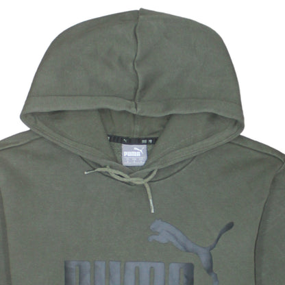 Puma Mens Green Pullover Hoodie Small Logo Sports Sweatshirt