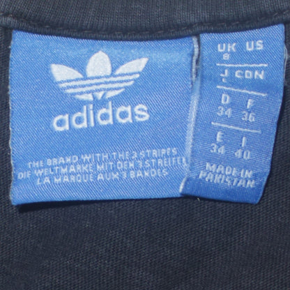 Adidas Women's Black Ringer Short Sleeve Cotton T-Shirt Size 8