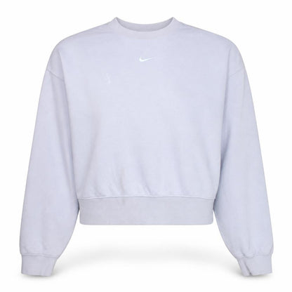 Nike Women's White Cropped Pullover Sweatshirt Size M Cotton Blend