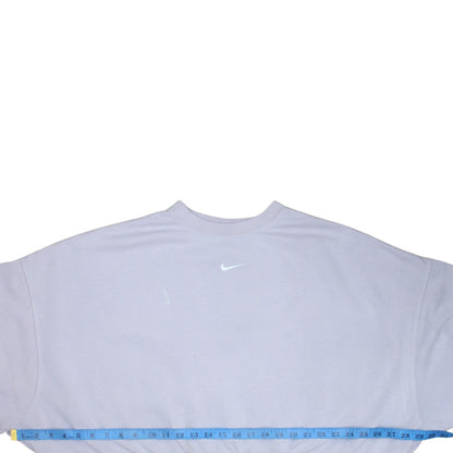 Nike Women's White Cropped Pullover Sweatshirt Size M Cotton Blend