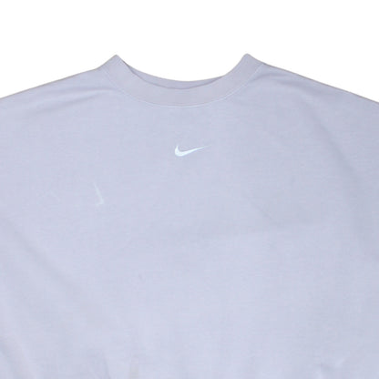Nike Women's White Cropped Pullover Sweatshirt Size M Cotton Blend