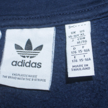 Adidas Boys Navy & Grey Pullover Hoodie XL 15-16 Years Cotton Blend
