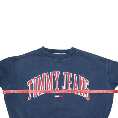 Tommy Jeans Women's Navy Blue XS Pullover Sweatshirt Logo Crew Neck